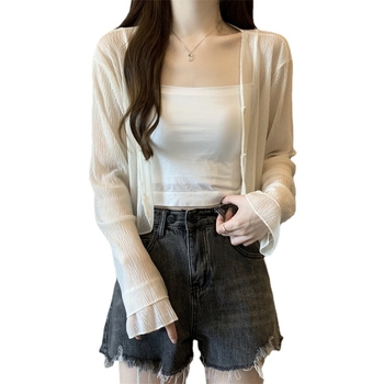 Ženska šifonska bluza s dugim rukavima, poliester, srednja duljina 50–65 cm, gradski stil, kopčanje s kopčama