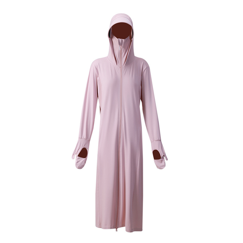 Viso kūno saulės apsaugos su gobtuvu, kvėpuojantis nailonas, sudėtis 81–95%, pavasaris 2025, madingas miesto stilius