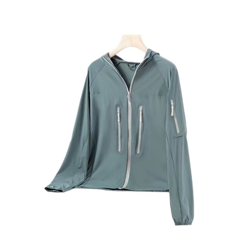 Geacă de vânt unisex pentru exterior, cu protecție UV UPF40+, material din nailon, respirabilă, cu glugă