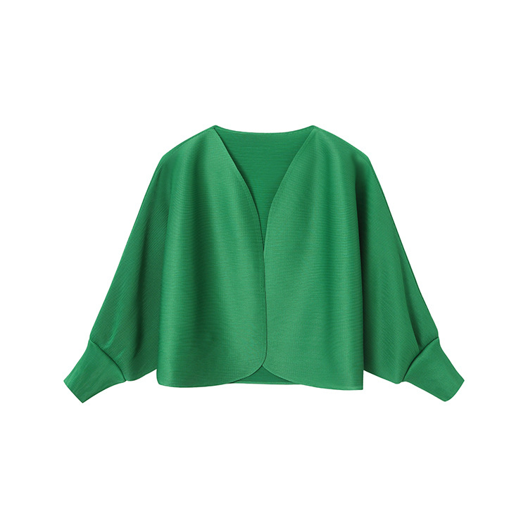 Kardigan s rukavima tipa Bat, V-izrez, tanak poliester, kratka duljina, glatka površina