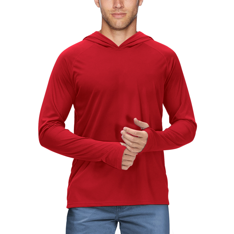 Jachetă cu glugă din poliester UPF50+ pentru drumeții, camping și pescuit – ușor, respirabil, uscare rapidă