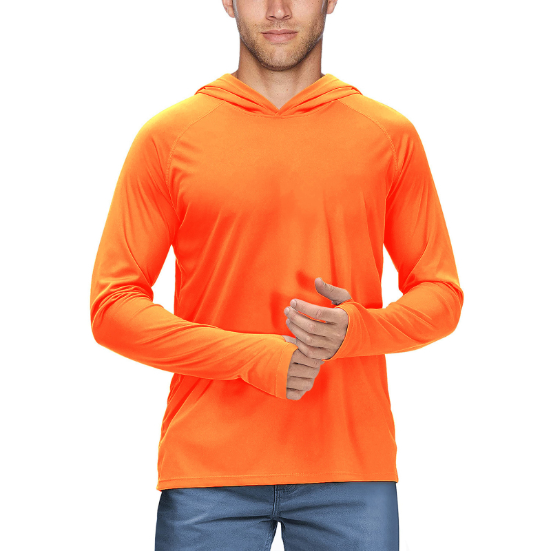 Jachetă cu glugă din poliester UPF50+ pentru drumeții, camping și pescuit – ușor, respirabil, uscare rapidă