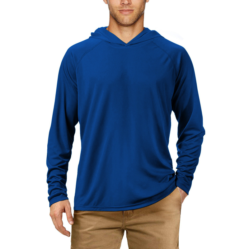 Jachetă cu glugă din poliester UPF50+ pentru drumeții, camping și pescuit – ușor, respirabil, uscare rapidă