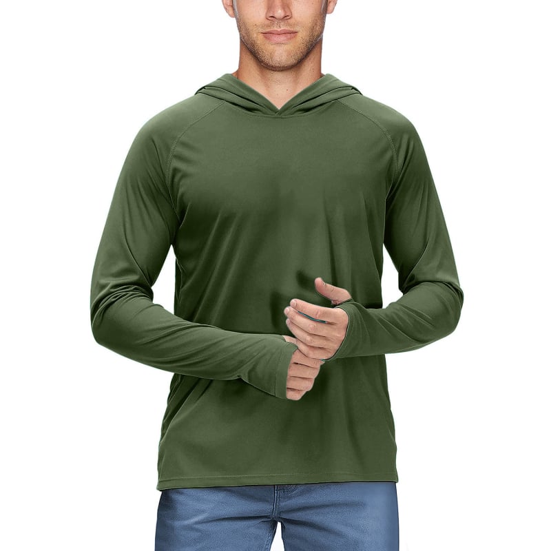 Jachetă cu glugă din poliester UPF50+ pentru drumeții, camping și pescuit – ușor, respirabil, uscare rapidă