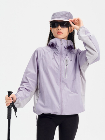 Geacă outdoor cu glugă, protecție UV UPF50, nailon respirabil, unisex, pentru drumeții, camping și pescuit