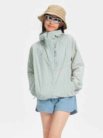 Geacă outdoor cu glugă, protecție UV UPF50, nailon respirabil, unisex, pentru drumeții, camping și pescuit