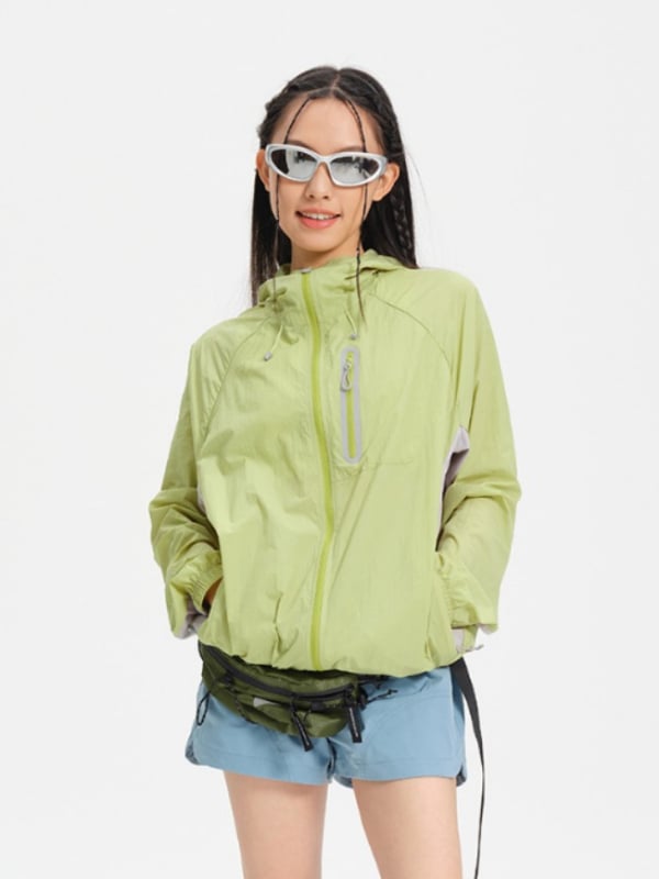 Geacă outdoor cu glugă, protecție UV UPF50, nailon respirabil, unisex, pentru drumeții, camping și pescuit