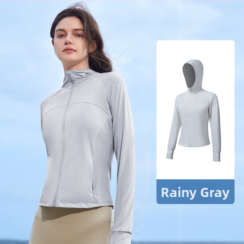 Kocotree Bluza cu protecție UV, cu glugă, ultra-ușoară, țesătură de nylon (88% poliamidă, 12% elastan), vară 2024