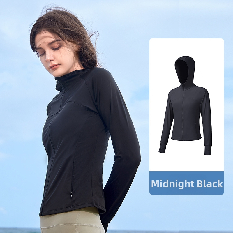 Kocotree Bluza cu protecție UV, cu glugă, ultra-ușoară, țesătură de nylon (88% poliamidă, 12% elastan), vară 2024