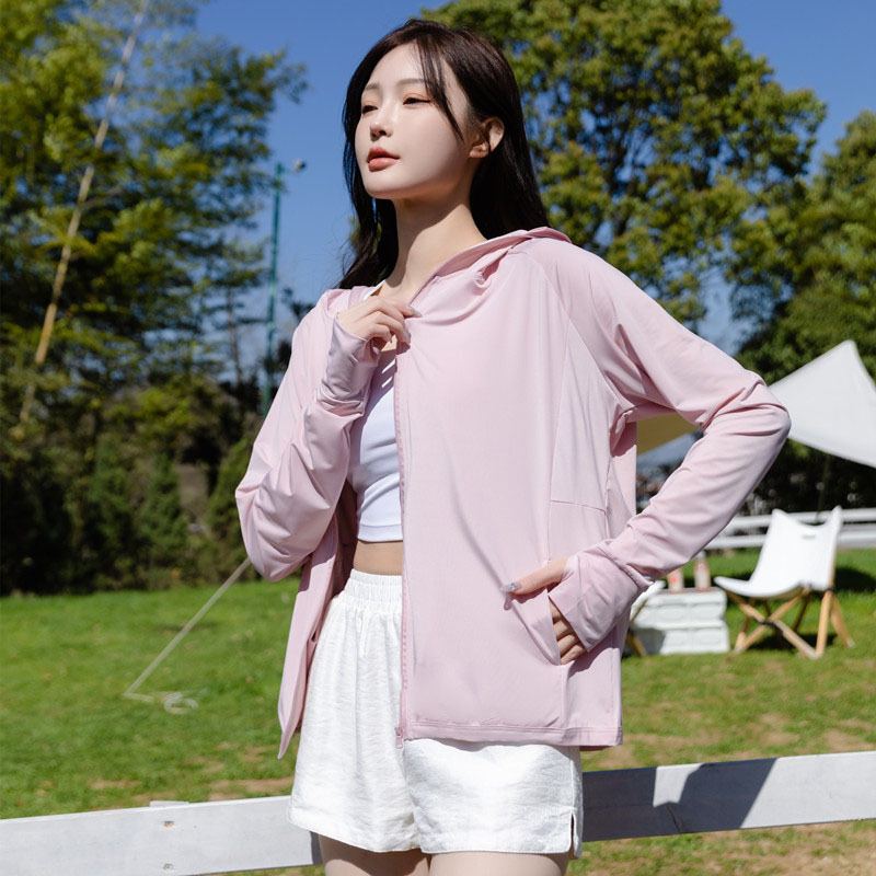 Jachetă din nylon Ice Silk cu protecție UV, lungime medie pentru bărbați și femei, pentru exterior, respirabilă, ultraușoară, rezistentă la insecte