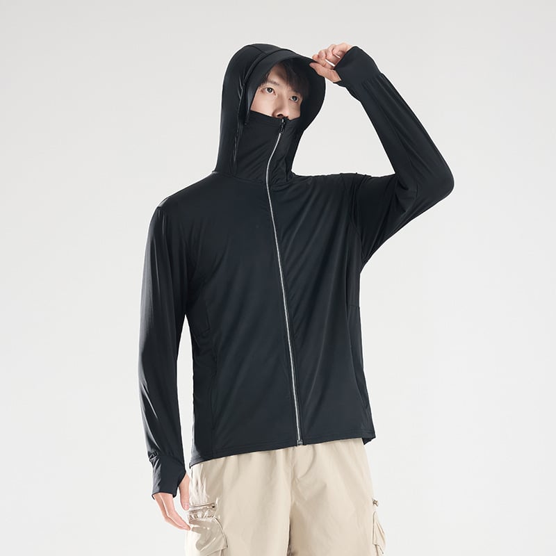 Geacă unisex protecție solară UPF50+ din poliester, respirabilă, impermeabilă, cu glugă