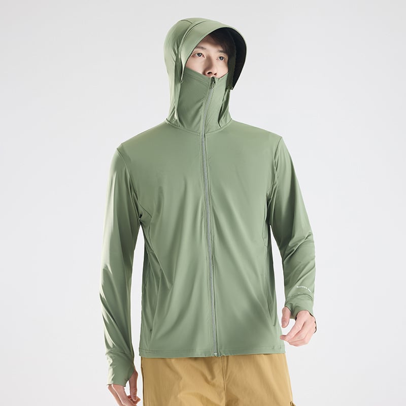 Geacă unisex protecție solară UPF50+ din poliester, respirabilă, impermeabilă, cu glugă