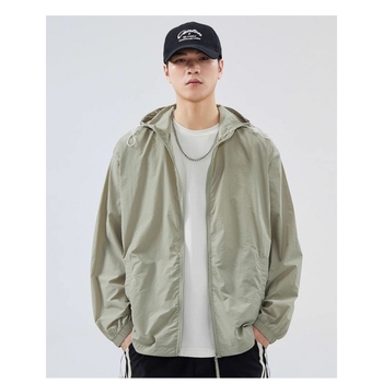 Palton ușor cu glugă pentru protecție solară, UPF50, poliester, respirabil, patru anotimpuri