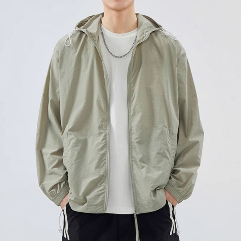 Palton ușor cu glugă pentru protecție solară, UPF50, poliester, respirabil, patru anotimpuri