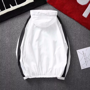 Geacă cu glugă, subțire, amestec de poliester, fermoar, buzunare laterale