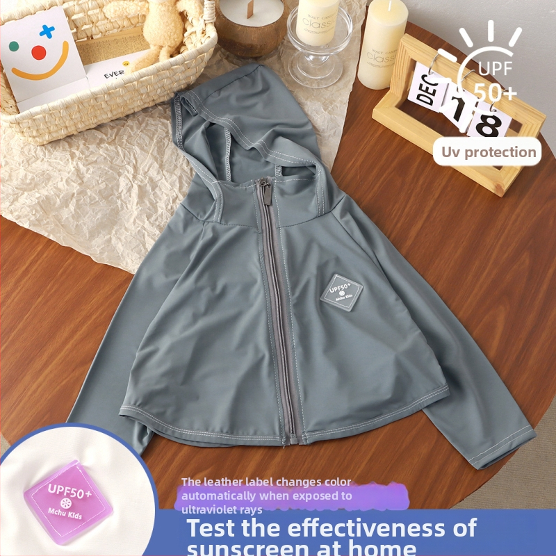 Tricou pentru copii cu protecție UV UPF50+ Ice Silk, respirabil pentru vară, mâneci batwing, 7–12 ani, 95% poliester