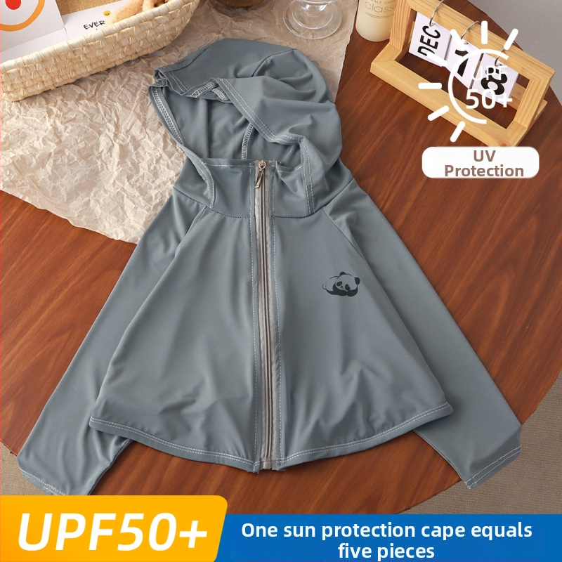 Tricou pentru copii cu protecție UV UPF50+ Ice Silk, respirabil pentru vară, mâneci batwing, 7–12 ani, 95% poliester