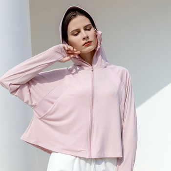 Jachetă-șal UV pentru femei, cu glugă, material Ice Silk, nailon cu până la 10% elastan, respirabilă