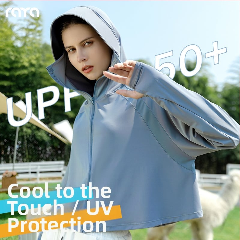 Jachetă-șal UV pentru femei, cu glugă, material Ice Silk, nailon cu până la 10% elastan, respirabilă