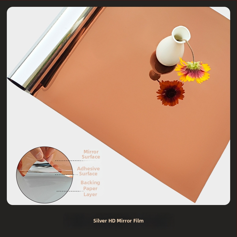 Pašlīmējošs PET spoguļfilms sienas uzlīmei, divpusējs; piemērots dzīvojamām telpām, guļamistabai un komerciāliem telpām; nodrošina saules aizsardzību, ēnojumu un siltumizolāciju.