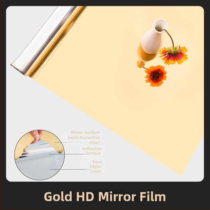 Pašlīmējošs PET spoguļfilms sienas uzlīmei, divpusējs; piemērots dzīvojamām telpām, guļamistabai un komerciāliem telpām; nodrošina saules aizsardzību, ēnojumu un siltumizolāciju.