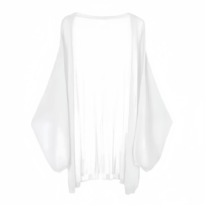 Слънцезащитен плетен кардиган, свободна кройка, дълъг ръкав, Хараджуку стил, Vinylon плат, UPF50+