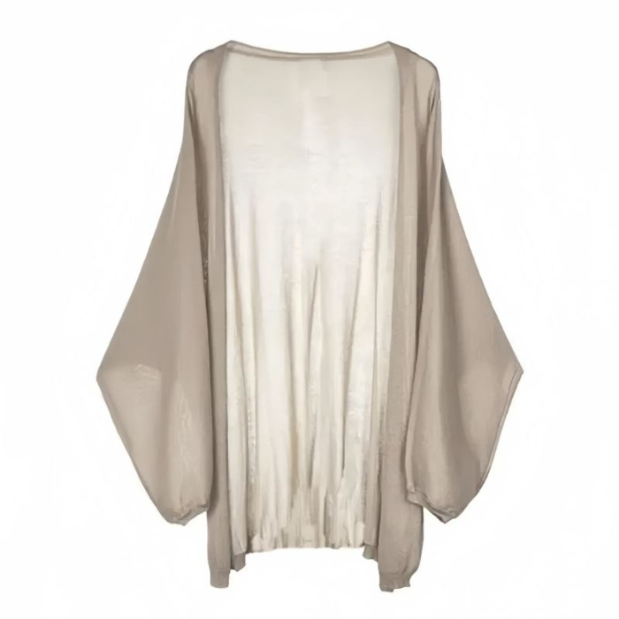 Слънцезащитен плетен кардиган, свободна кройка, дълъг ръкав, Хараджуку стил, Vinylon плат, UPF50+