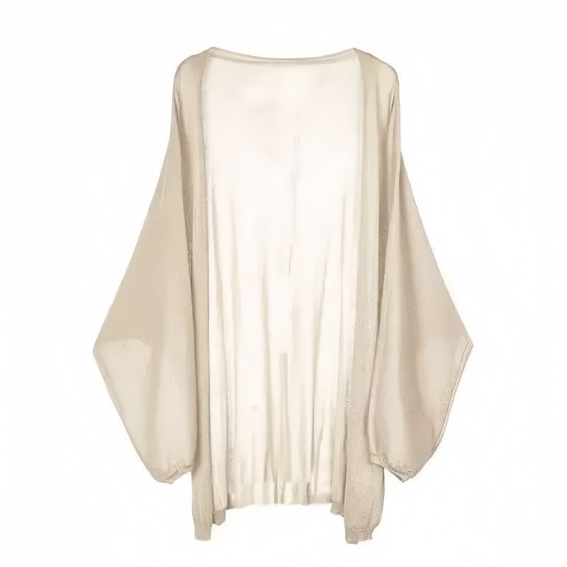 Слънцезащитен плетен кардиган, свободна кройка, дълъг ръкав, Хараджуку стил, Vinylon плат, UPF50+