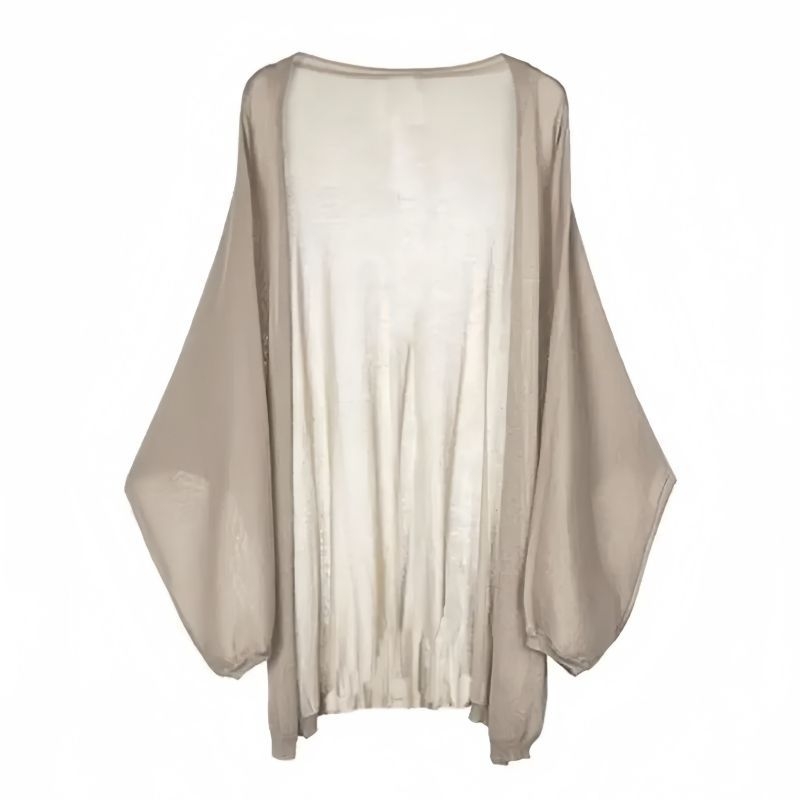 Слънцезащитен плетен кардиган, свободна кройка, дълъг ръкав, Хараджуку стил, Vinylon плат, UPF50+