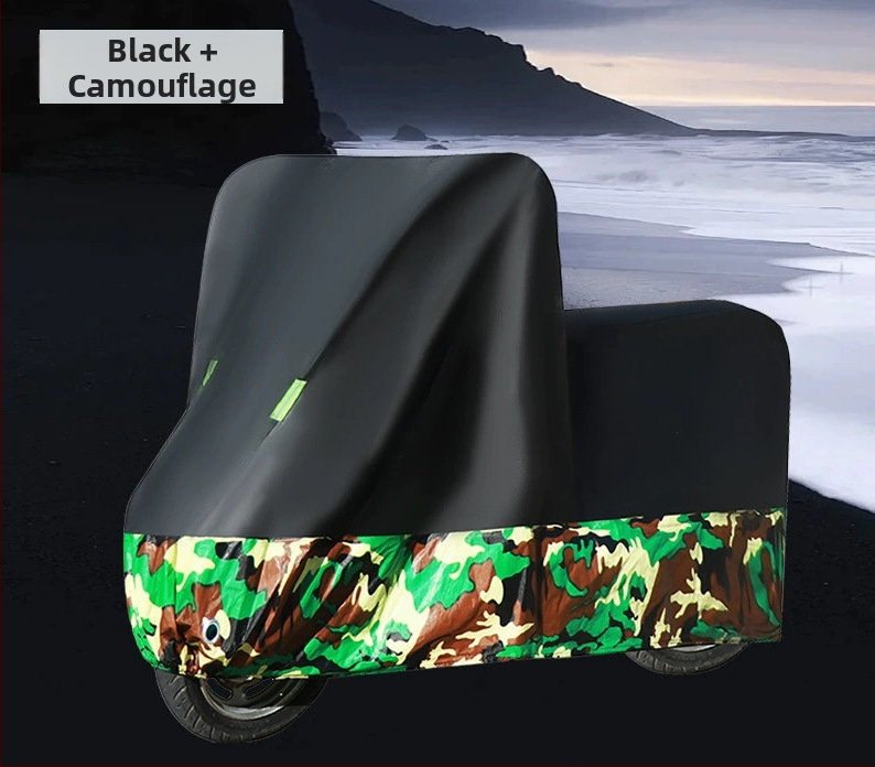 Elektrisko transportlīdzekļu vāks – saules aizsardzība un lietus izturība; sudraba pārklājuma audums; putekļu aizsardzība; universāls Oxford stila