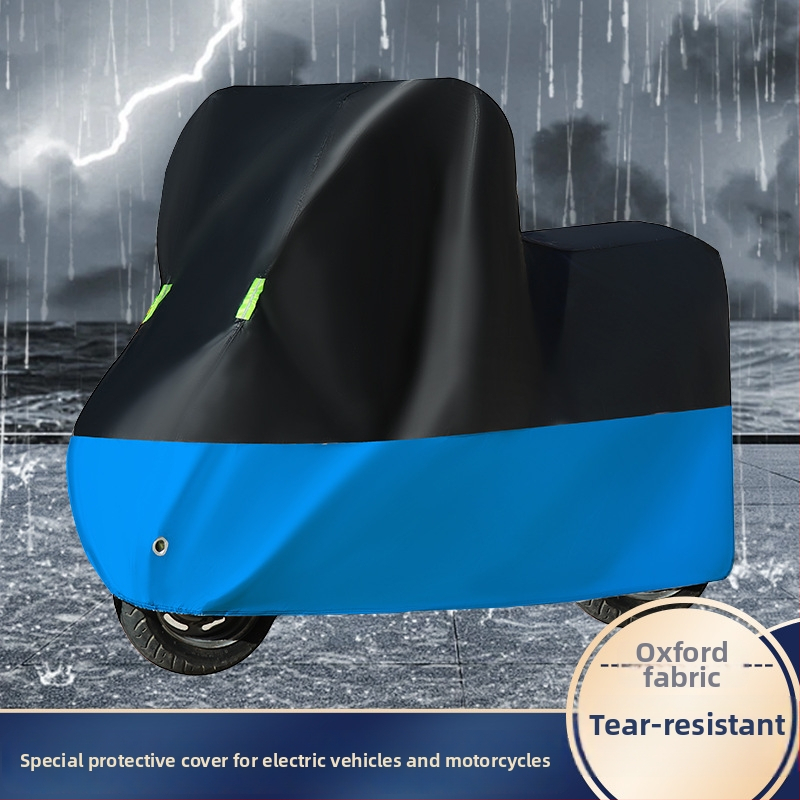 Elektrisko transportlīdzekļu vāks – saules aizsardzība un lietus izturība; sudraba pārklājuma audums; putekļu aizsardzība; universāls Oxford stila