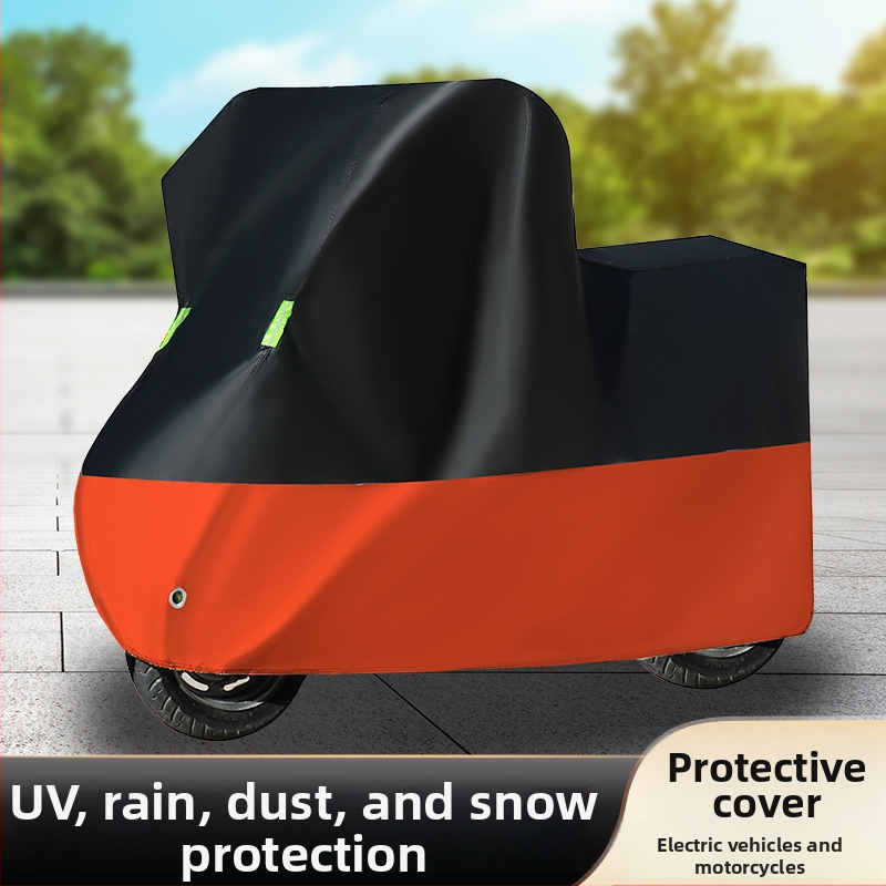 Elektrisko transportlīdzekļu vāks – saules aizsardzība un lietus izturība; sudraba pārklājuma audums; putekļu aizsardzība; universāls Oxford stila