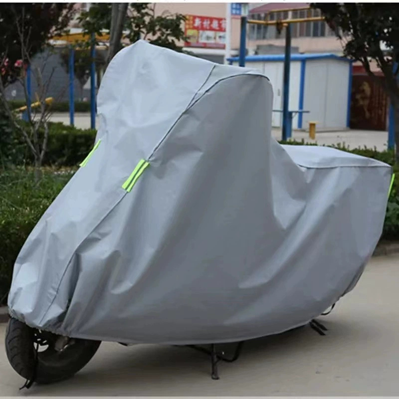 Elektrisko transportlīdzekļu vāks – saules aizsardzība un lietus izturība; sudraba pārklājuma audums; putekļu aizsardzība; universāls Oxford stila