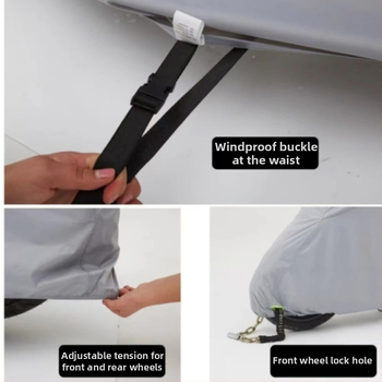 Elektriskā transportlīdzekļa pārklājs – lietus un saules aizsardzība – karikatūras stils