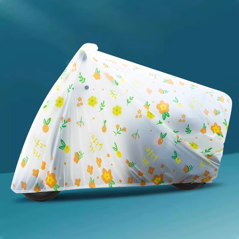 Elektrisko transportlīdzekļu pārklājs lietus un saules aizsardzībai; stils: animēts, mīļš, vienkāršs