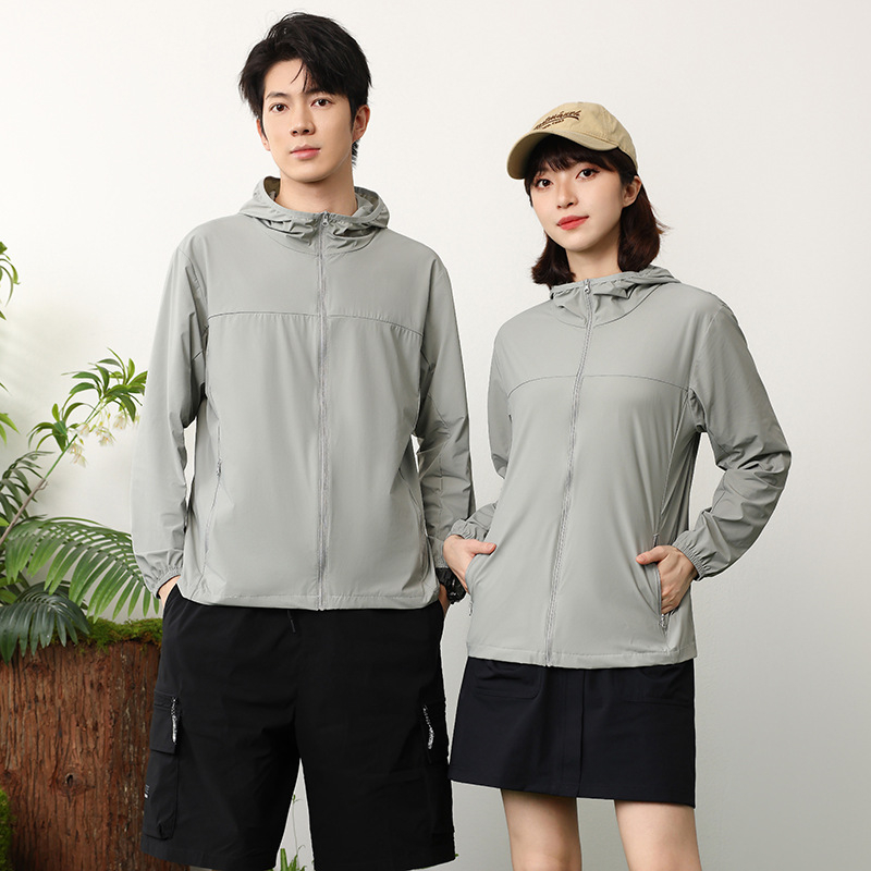 Vanjski windbreaker s kapuljom, unisex, UV zaštita 99, najlon tkanina, ultra lagan i prozračan