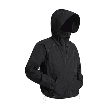 Jakna s kapuljačom za UV zaštitu, lagana Ice-Silk tkanina, najlon smjesa, UPF50+, prednji zatvarač