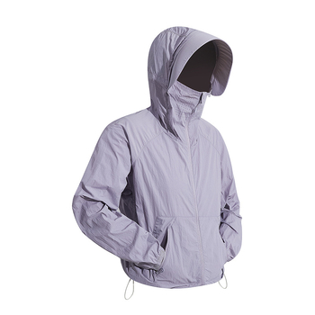 Jakna s kapuljačom za UV zaštitu, lagana Ice-Silk tkanina, najlon smjesa, UPF50+, prednji zatvarač