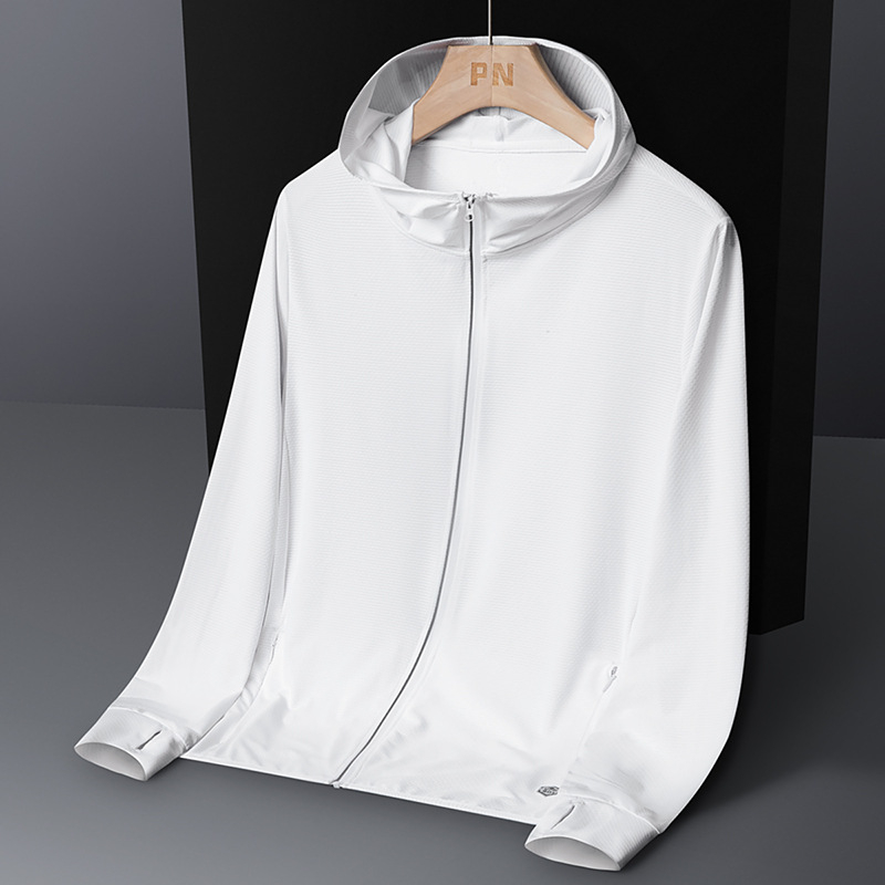 Vanjska windbreaker jakna s kapuljom - UPF50+ zaštita od sunca, prozračna materija koja se brzo suši, 92% poliester, 8% spandeks, lagana, unisex