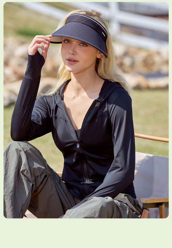 Lagana ženska jakna za zaštitu od sunca, nylon tkanina, UPF50+, dugi rukavi, prednji zatvarač