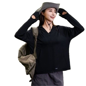 Top cu glugă cu protecție UV, din Ice Titanium Nylon, respirabil, pentru sporturi în aer liber, UPF99+