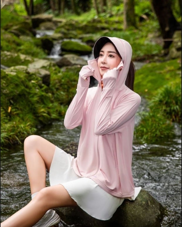 Top cu glugă cu protecție UV, din Ice Titanium Nylon, respirabil, pentru sporturi în aer liber, UPF99+