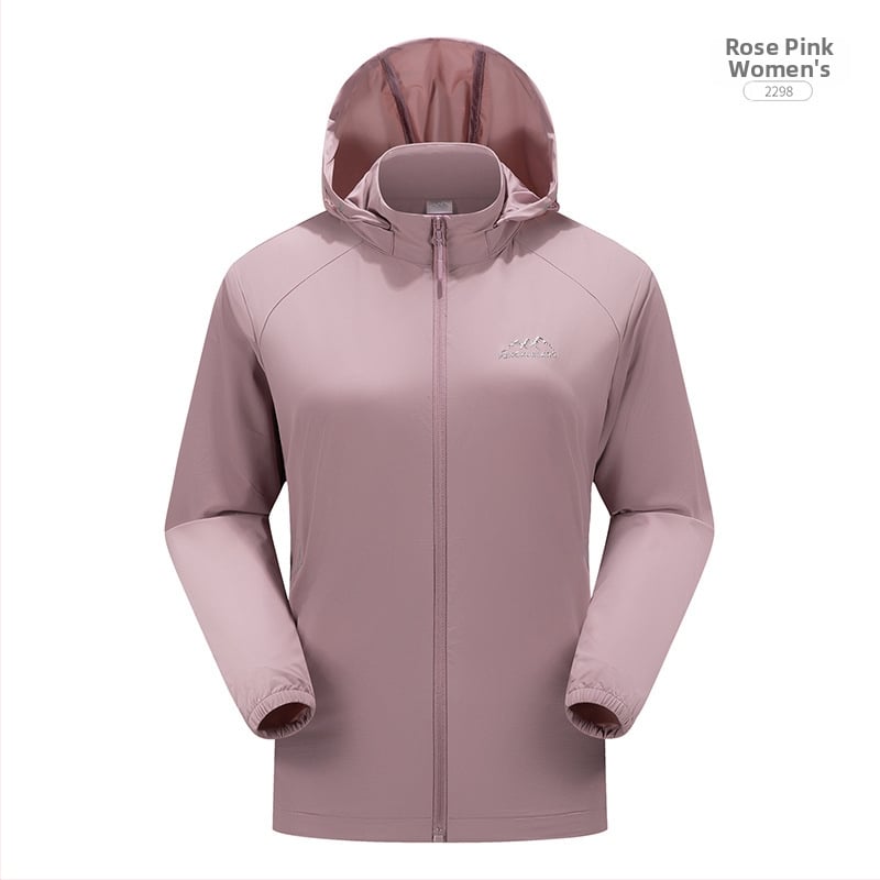 Jachetă exterioară din nylon Windbreaker, protecție UV50+, respirabilă, cu glugă, unisex