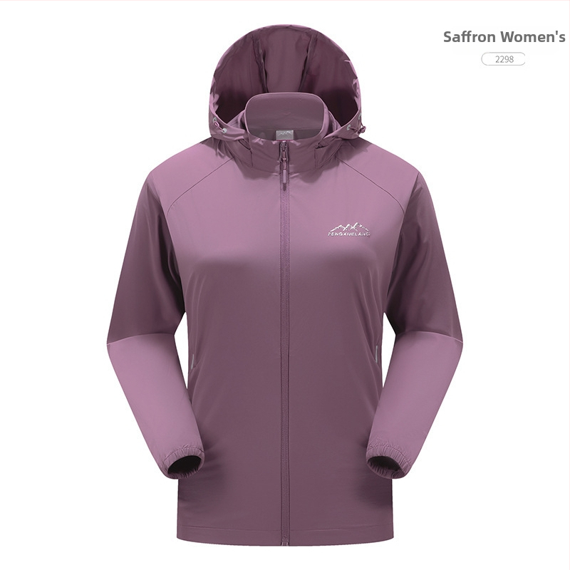 Jachetă exterioară din nylon Windbreaker, protecție UV50+, respirabilă, cu glugă, unisex