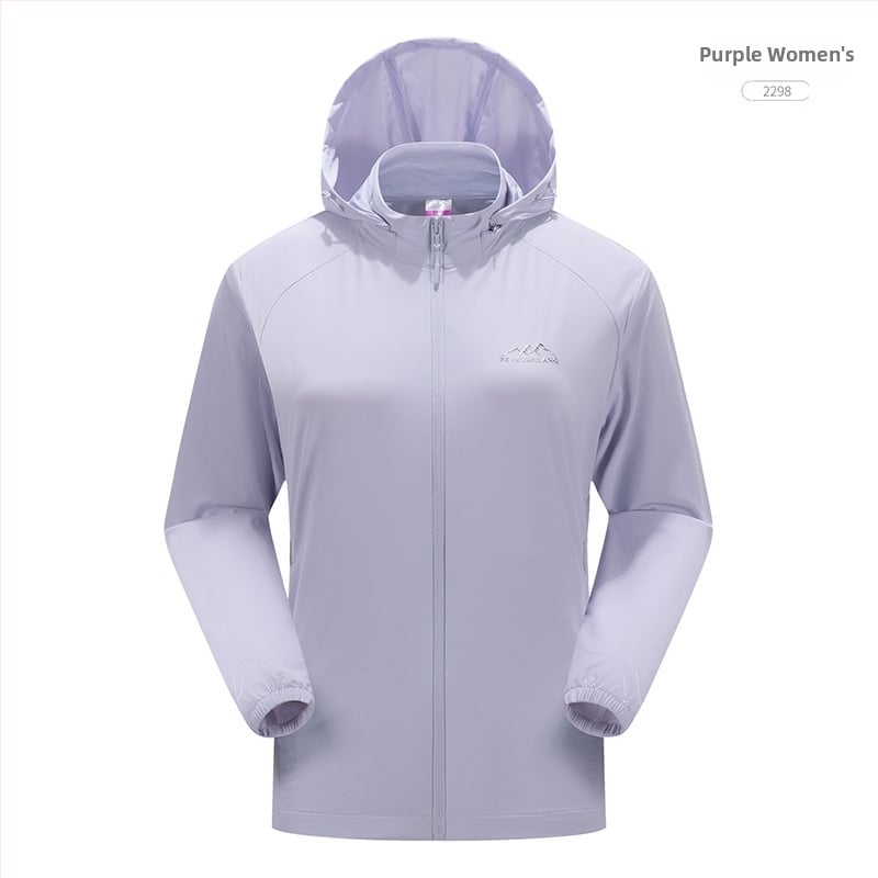 Jachetă exterioară din nylon Windbreaker, protecție UV50+, respirabilă, cu glugă, unisex