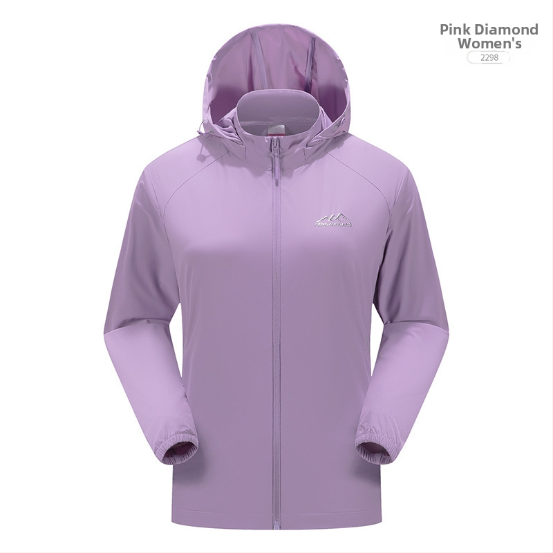 Jachetă exterioară din nylon Windbreaker, protecție UV50+, respirabilă, cu glugă, unisex