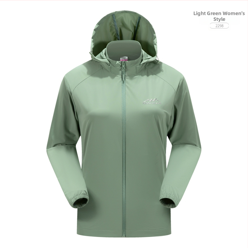 Jachetă exterioară din nylon Windbreaker, protecție UV50+, respirabilă, cu glugă, unisex