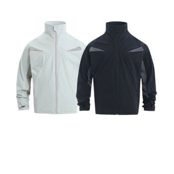 Ρετρό στυλ μακρυμάνικο μπουφάν, χαλαρή γραμμή, UPF50+ προστασία από τον ήλιο, 100% πολυεστέρας