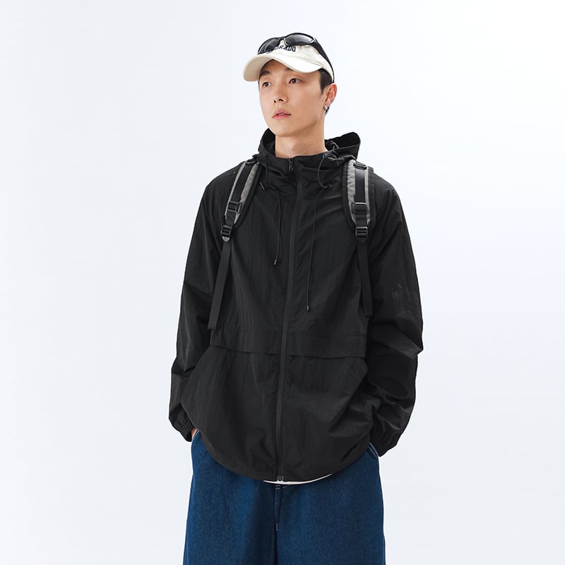 Jachetă unisex, respirabilă, impermeabilă, cu glugă, UV protecție, 100% nailon