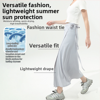 Fustă lungă de plajă din nylon cu bretele – protecție UV, uscare rapidă, respirabilă, rezistentă la praf
